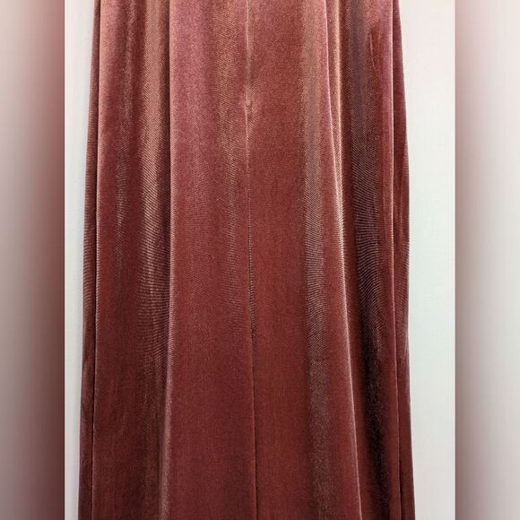 Jenny Yoo Quinn Elegant Velvet Spaghetti Strap Bridesmaid Dress Rose - Picture 8 of 16